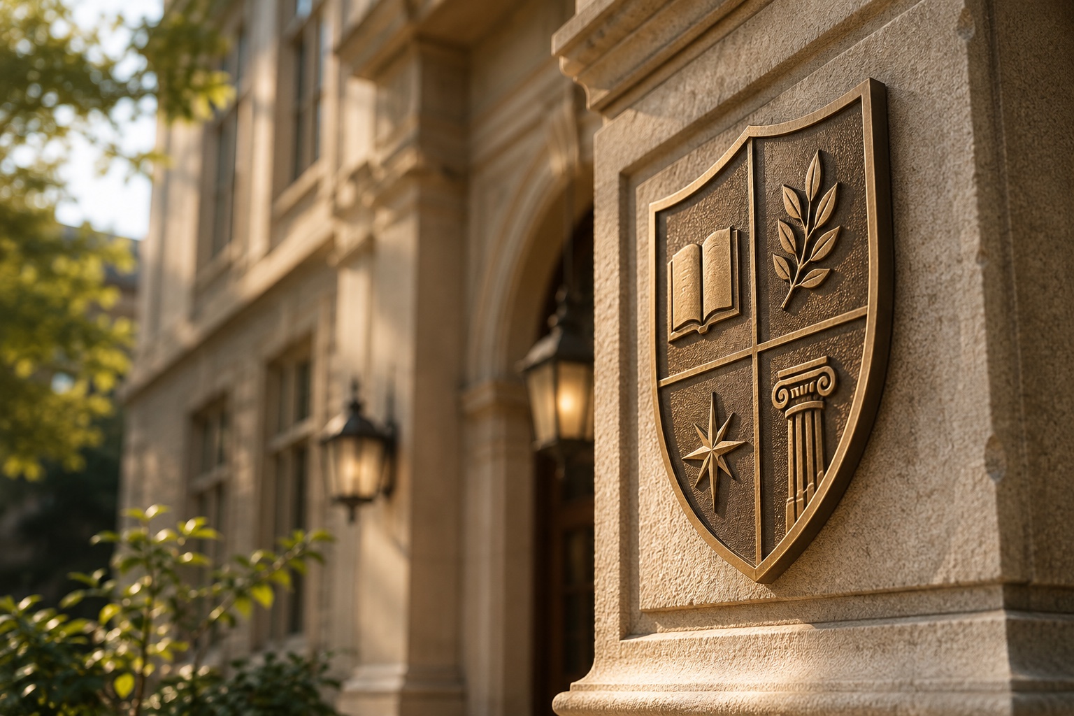 A prestigious university crest